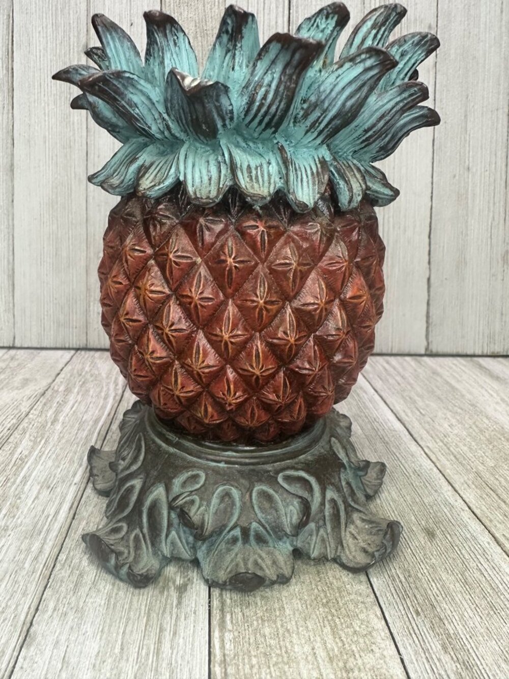 Vintage Burton & Burton Pineapple Shaped Candle Holder Home Decor 6.25" Tall